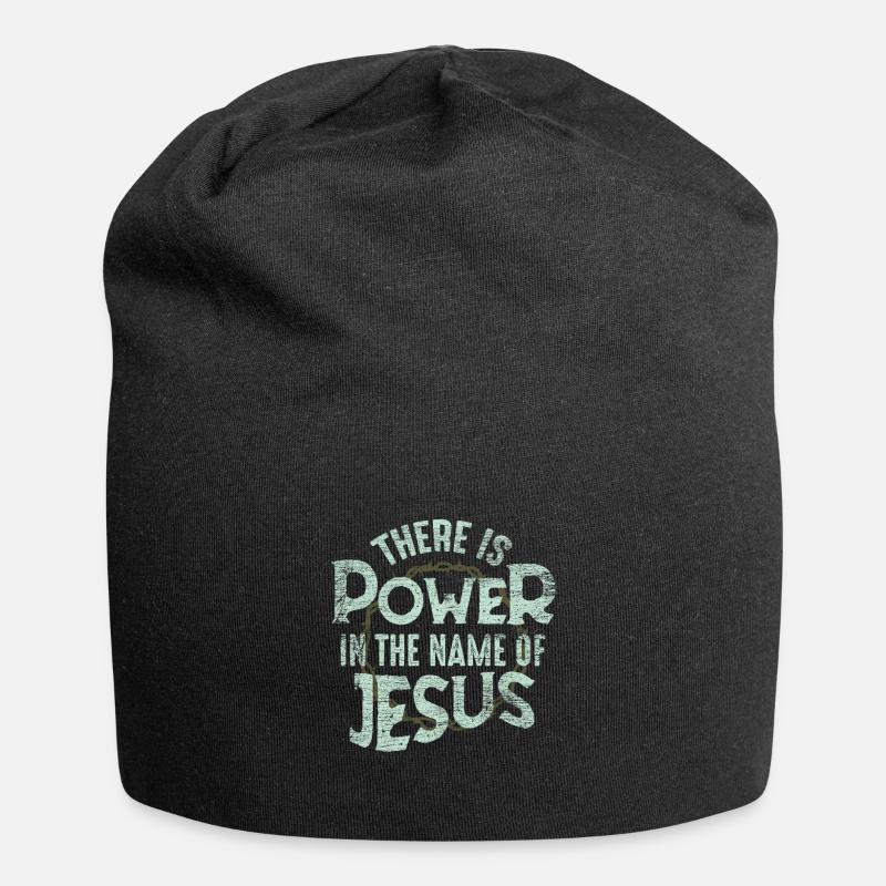 Jesus - Jersey-Beanie - Schwarz