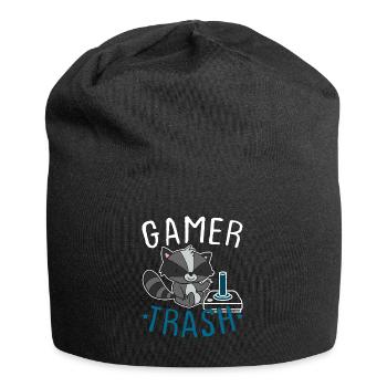 Gamer Trash Raccoon Funny Gamer Fan Gift - Jersey Beanie - black - Front