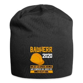 Bauherr 2020 Richtfest Hausbau Rohbau Geschenk - Jersey-Beanie - Schwarz - Vorne