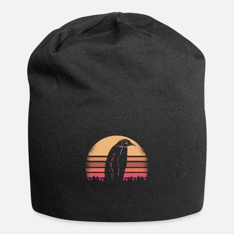 Pinguin - Jersey-Beanie - Schwarz