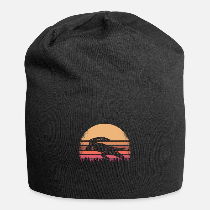 Krokodil - Jersey-Beanie - Schwarz