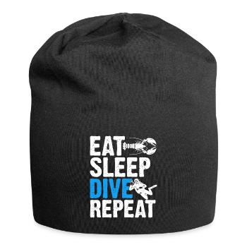 Eat Sleep Dive Repeat Funny Scuba Diving - Jersey Beanie - black - Front