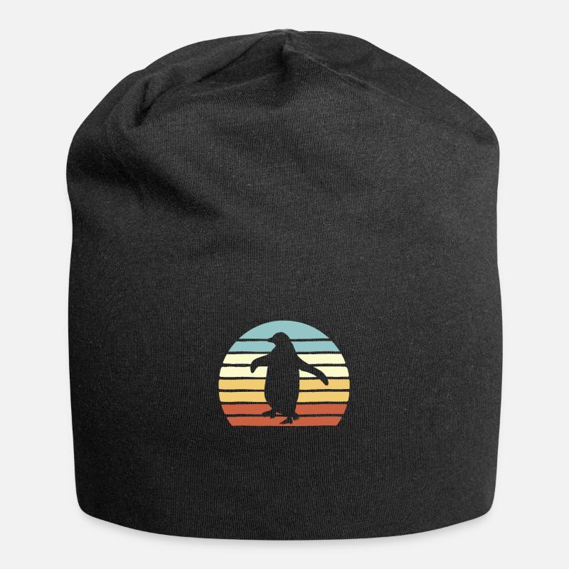 Retro penguin saying penguins - Jersey Beanie - black