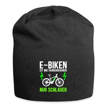 E-Bike Electro Fahrrad I Lustiges Pedelec E-Rad - Jersey-Beanie - Schwarz - Vorne