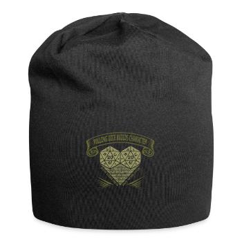 Rolling Dice Builds Character - D20 Tabletop RPG - Jersey Beanie - black - Front