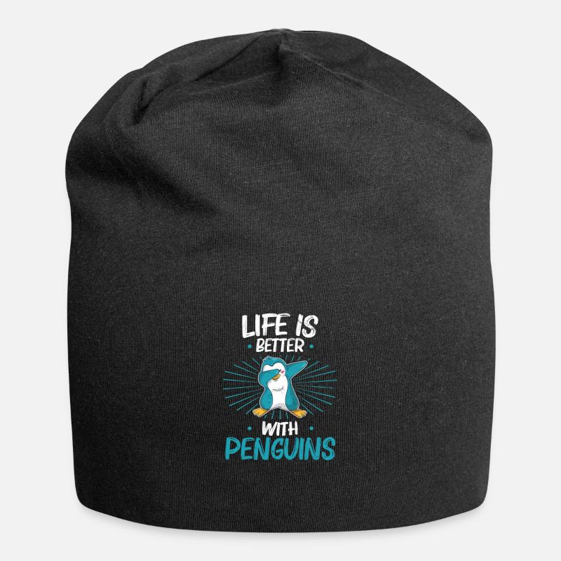 Lustig Pinguin Spruch Pinguine - Jersey-Beanie - Schwarz