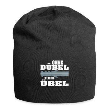 ohne dübel weiss - Jersey-Beanie - Schwarz - Vorne
