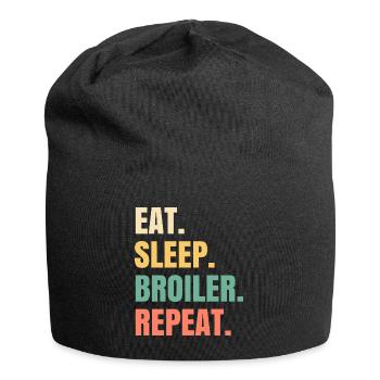 Eat Sleep Broiler Repeat Poulet rôti - Bonnet en jersey - noir - Devant