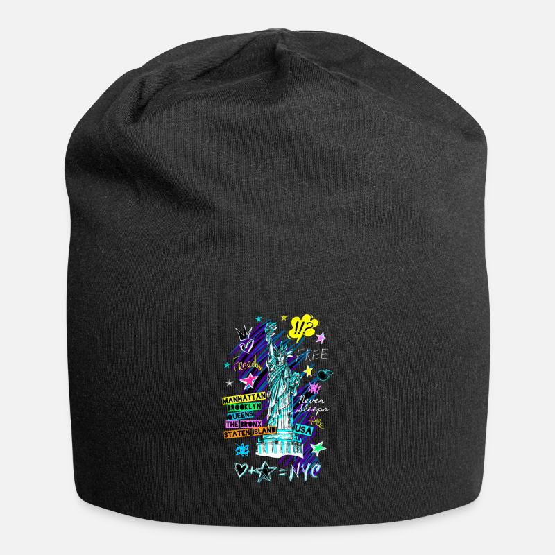 Statue der Freiheit - Jersey-Beanie - Schwarz