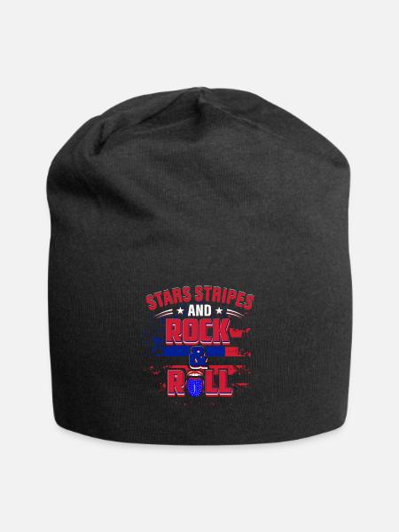 Stars And Stripes Und Rock And Roll USA 2021 - Jersey-Beanie - Schwarz