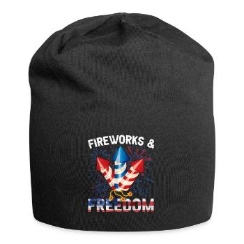 Fireworks and Freedom July 4 Fireworks - Jersey Beanie - black - Front