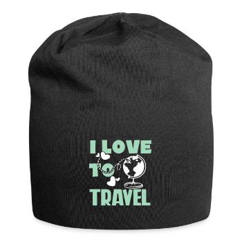 ich liebe es zu reisen - Jersey-Beanie - Schwarz - Vorne