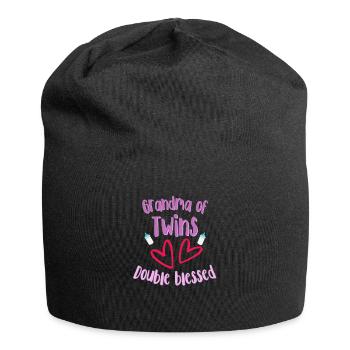 Grand-mère de jumeaux Double béni drôle - Bonnet en jersey - noir - Devant