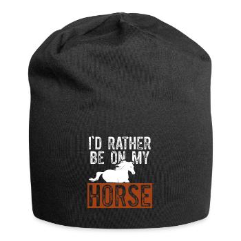 horses funny saying - Jersey Beanie - black - Front