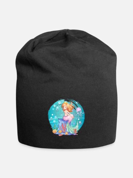 Meerjungfrauen Nixe Geschenk - Jersey-Beanie - Schwarz