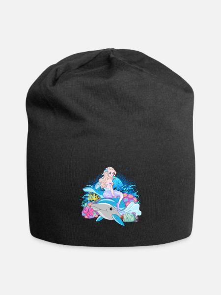 Meerjungfrauen Nixe Geschenk - Jersey-Beanie - Schwarz
