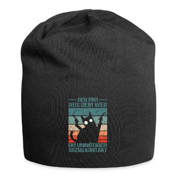 Geh Mir aus dem Weg du unnötiger Sozialkontakt - Jersey-Beanie - Schwarz - Vorne