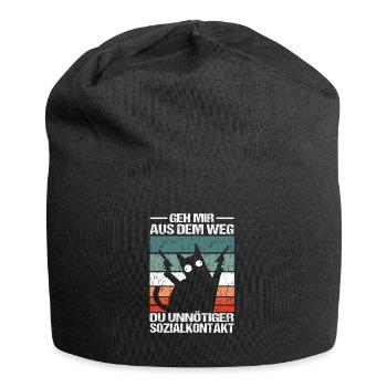 Geh Mir aus dem Weg du unnötiger Sozialkontakt - Jersey-Beanie - Schwarz - Vorne