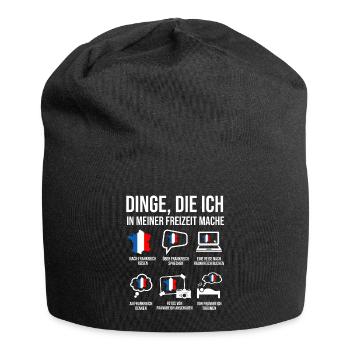 Frankreich Heimatland Spruch Franzose - Jersey-Beanie - Schwarz - Vorne
