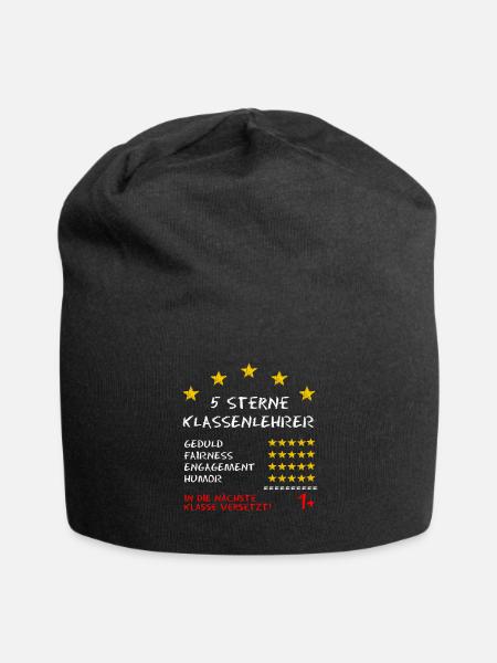 Klassenlehrer Zeugnis Lehrer Geschenk - Jersey-Beanie - Schwarz