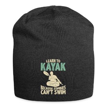 Apprenez à faire du kayak parce que les zombies ne savent pas nager citation - Bonnet en jersey - charbon - Devant