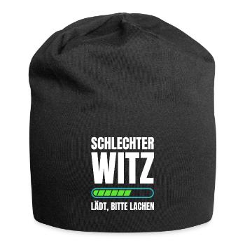 Schlechter Witz Antiwitz Schlechter Humor - Jersey-Beanie - Schwarz - Vorne