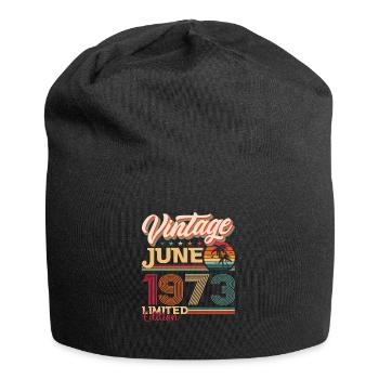 Vintage June 1973 49th birthday Men 49 years - Jersey Beanie - black - Front
