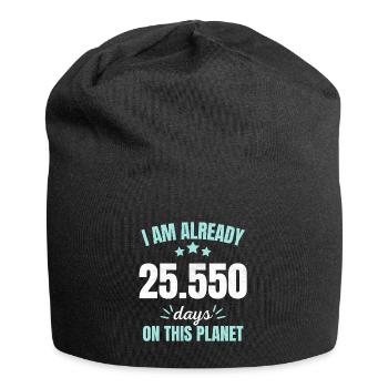 Already 25550 Days On This Planet 70th Birthday - Jersey-Beanie - Schwarz - Vorne