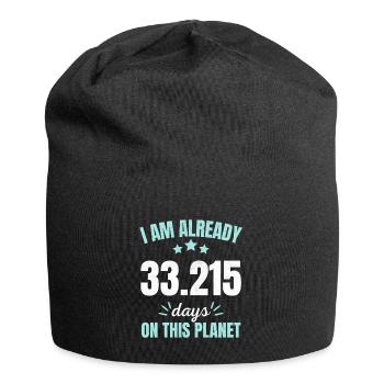 Already 33215 Days On This Planet 91st Birthday - Jersey Beanie - black - Front