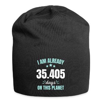 Already 35405 Days On This Planet 97th Birthday - Jersey Beanie - black - Front