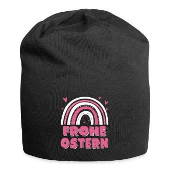 Oster Regenbogen Frohe Ostern - Jersey-Beanie - Schwarz - Vorne