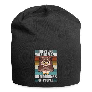 Sarcastic Owl Moody Coffee Lazy Owls - Jersey Beanie - black - Front