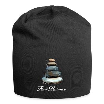 Rock Balancing Stone Stacking Balance - Jersey Beanie - black - Front