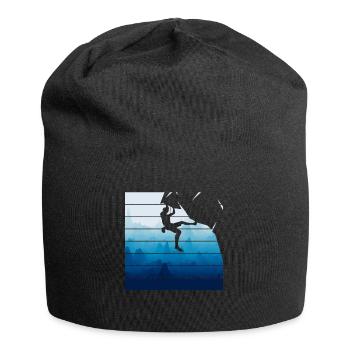 Retro Felsklettern Bergsteiger - Jersey-Beanie - Schwarz - Vorne