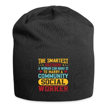 The Smartest Decision A Woman Can Make - Jersey Beanie - black - Front
