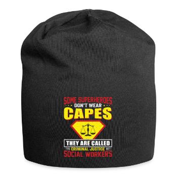 Some Superheroes Do Not Wear Capes - Jersey Beanie - black - Front