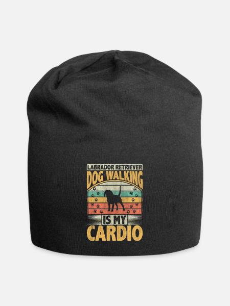Labrador Retriever Dog Walking Is My Cardio Dog - Jersey-Beanie - Schwarz