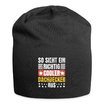 Sieht Ein Richtig Cooler Dachdecker Aus - Jersey-Beanie - Schwarz - Vorne