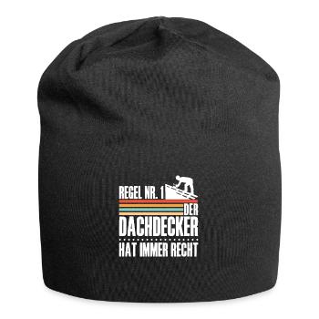 Regel N 1 Der Dachdecker Hat Immer Recht - Jersey-Beanie - Schwarz - Vorne