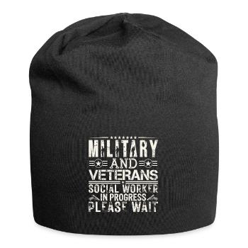Military & Veterans Worker In Progress - Jersey-Beanie - Schwarz - Vorne
