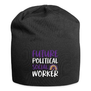 Futur travailleur social politique - Bonnet en jersey - noir - Devant