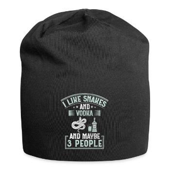 I Like Snakes And Vodka And Maybe 3 People Snake - Jersey-Beanie - Schwarz - Vorne