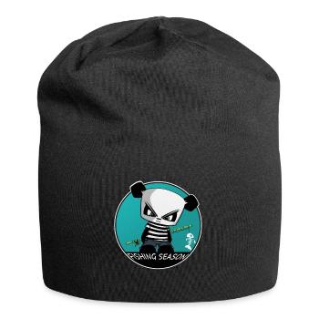 Angel Panda, Angeln Fischen Angler Fische Kinder - Jersey-Beanie - Schwarz - Vorne