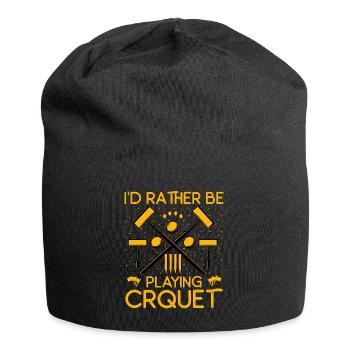 I'd rather be playing Croquet - Jersey-Beanie - Schwarz - Vorne
