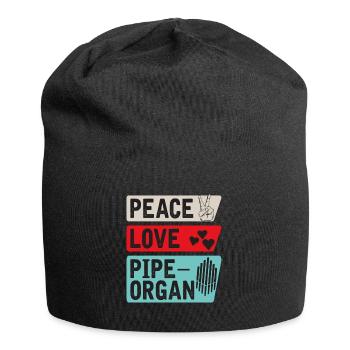 Peace Love Pipeorgan Music Instrument - Jersey-Beanie - Schwarz - Vorne