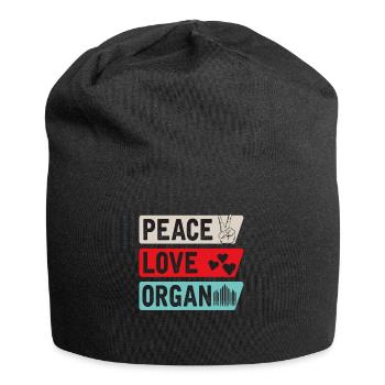 Peace Love Organ Harmonica Player - Jersey-Beanie - Schwarz - Vorne