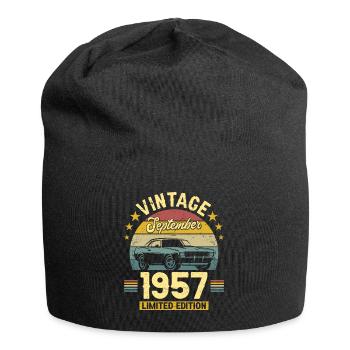 Vintage Septembre 1957 65 Ans Anniversaire - Bonnet en jersey - noir - Devant