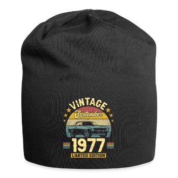 Vintage September 1977 45 years anniversary - Jersey Beanie - black - Front