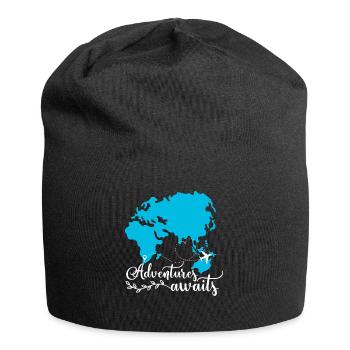Travel Adventure Travelers Airplanes Travel - Jersey Beanie - black - Front