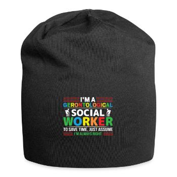 Travailleur social gérontologique Emploi Gérontologie - Bonnet en jersey - noir - Devant